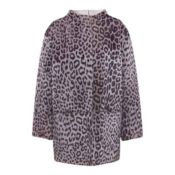 MUNTHE Giho Women's Raw Edge Faux Fur Reversible Relaxed Fit Jacket, sz S/M - Picture 2 of 11